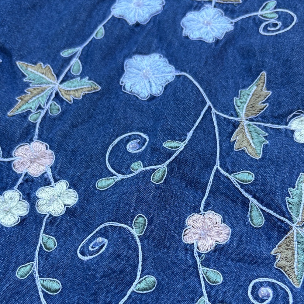 90s vintage blue denim maxi dress size 16W - Picture 3 of 7